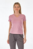 Lumberjack V Yaka Regular Fit K.Pembe Kadın T-Shirt 2SCT1323FX