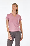 Lumberjack V Yaka Regular Fit K.Pembe Kadın T-Shirt 2SCT1323FX