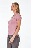 Lumberjack V Yaka Regular Fit K.Pembe Kadın T-Shirt 2SCT1323FX