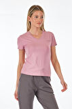 Lumberjack V Yaka Regular Fit K.Pembe Kadın T-Shirt 2SCT1323FX
