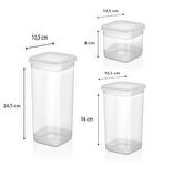 Kapris 3 Lü Erzak Kabı Saklama Kabı Beyaz (1700Ml+1100Ml+500Ml )