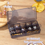 Porsima Org-600 Çok Amaçlı Bölmeli Kutu Organizer Takı Kutusu Antrasit