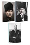 3Lü Atatürk- Çizgili Defter Seti 64 Sayfa
13,5X19,5Cm -4