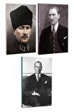 3Lü Atatürk- Çizgili Defter Seti 64 Sayfa
13,5X19,5Cm -6