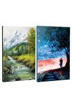 2li Manzara Temalı 13,5x19,5cm 64 Sayfa Çizgili
defter Seti -7