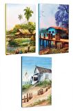 3lü Manzara Temalı 13,5x19,5cm 64 Sayfa Çizgili
defter Seti -1