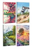 4lü Manzara Temalı 13,5x19,5cm 64 Sayfa Çizgili
defter Seti -8