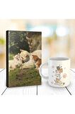 Kedi Ailesi 128 Sayfa Çizgili Defter Ve Kedi Kulesi Kupa Bardak