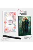 Bahar Bahçesi 2024 Motivasyon Ajandası - Elven Lore Defter ve Metal Roller Kalem