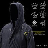 Erkek Regular Fit Kapüşonlu Fermuarlı Çok Cepli Kışlık Klasik Mont