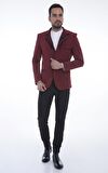 CEKMON Erkek Dik Yaka Fermuarlı Düğmeli Cepli Düz Renk Astarlı Blazer Klasik Ceket