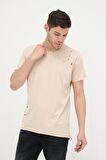 Erkek Asimetrik Yırtık Detaylı Bisiklet Yaka Kısa Kollu Basic T-Shirt