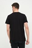 Erkek Asimetrik Yırtık Detaylı Bisiklet Yaka Kısa Kollu Basic T-Shirt