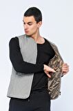 Erkek Regular Fit Bomber Yaka Fermuarlı Çok Cepli Kapitone Spor Yelek
