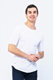 Erkek Slim Fit Kolları Saran Dar Kollu Arkası Dikişli Athletic Pamuklu Likralı Kısa Kollu T-Shirt