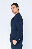 CEKMON Erkek Slim Fit Cepli Düğmeli Bürümcük Kumaş Klasik Ceket