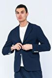 CEKMON Erkek Slim Fit Cepli Düğmeli Bürümcük Kumaş Klasik Ceket