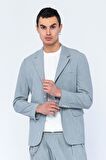 CEKMON Erkek Slim Fit Cepli Düğmeli Bürümcük Kumaş Klasik Ceket