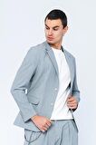 CEKMON Erkek Slim Fit Cepli Düğmeli Bürümcük Kumaş Klasik Ceket
