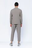 CEKMON Erkek Slim Fit Cepli Düğmeli Bürümcük Kumaş Klasik Ceket