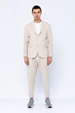 CEKMON Erkek Slim Fit Cepli Düğmeli Bürümcük Kumaş Klasik Ceket