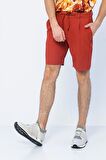 Erkek Relaxed Fit Pileli Bağcıklı Fermuarlı Bürümcük Kumaş Rahat Şort