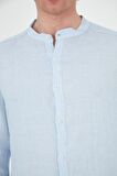 Erkek Regular Fit Hakim Yaka %100 Keten Uzun Kollu Gömlek
