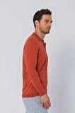 Erkek Regular Fit Düz Renk Polo Kaleci Yaka Uzun Kollu Triko Kazak