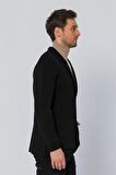 CEKMON Erkek Regular Fit Çok Cepli Düğmeli Astarsız Örme Blazer Rahat Ceket