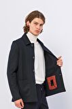 CEKMON Erkek Düğmeli Çok Cepli Rahat Blazer Regular Fit Klasik Ceket