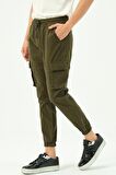 Erkek Dar Paça Beli ve Paçası Lastikli Kargo Cepli Pamuklu Jogger Spor Pantolon