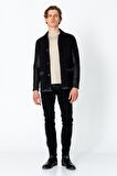 CEKMON Erkek Regular Fit Denim Dokuma Sade Rahat Ceket
