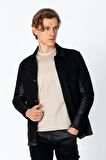 CEKMON Erkek Regular Fit Denim Dokuma Sade Rahat Ceket