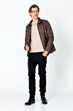 Erkek Regular Fit İçi Desenli Rahat Şık Mont