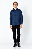 Erkek Regular Fit İçi Desenli Düğmeli Rahat Mont