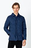 Erkek Regular Fit İçi Desenli Düğmeli Rahat Mont