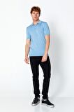 Erkek Fit Altı Kolları Lastikli Polo Yaka Düğmeli T-Shirt