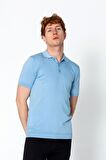Erkek Fit Altı Kolları Lastikli Polo Yaka Düğmeli T-Shirt