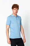 Erkek Fit Altı Kolları Lastikli Polo Yaka Düğmeli T-Shirt