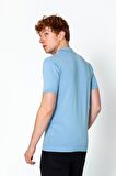 Erkek Fit Altı Kolları Lastikli Polo Yaka Düğmeli T-Shirt