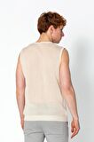 Erkek Fit Extra Rahat Delikli Bisiklet Yaka Kolsuz T-Shirt