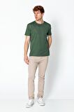 Erkek Fit Rahat Naylon Bisiklet Yaka Seyahatlik T-Shirt