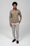 Erkek Regular Fit Teknolojik Kumaş İpeksi Pamuk Yarım Fermuarlı Sweatshirts