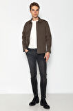 CEKMON Erkek Regular Fıt %100 Cotton İnce Gabardın Spor Ceket