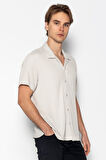Erkek Regular Fit Kısa Kol Rahat Salaş Düz Yazlık Gömlek