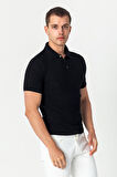Erkek Polo Yaka Kendinden Desenli Viscon Elit İplikten Triko T-shirt