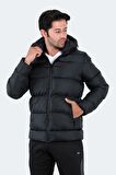 Slazenger HANK Erkek Kapüşonlu Şişme Siyah Mont & Kaban