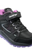 Slazenger Kesha Kalın Topuklu Su Geçirmez Mor Siyah Sentetik Kız Çocuk Bot