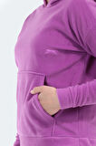 Slazenger SASSA IN Kadın Kapüşonlu Cepli Mor Polar