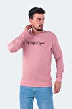 Slazenger Bisiklet Yaka Pudra Erkek Sweatshırt ST22WE103-676BAR